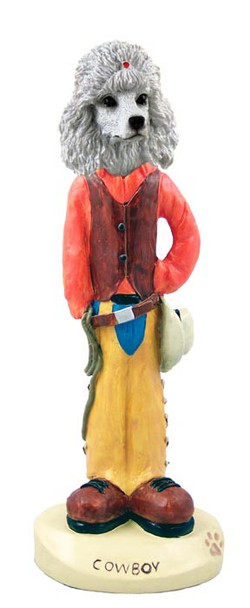 White Poodle Cowboy Doogie Collectible Dog Figurine