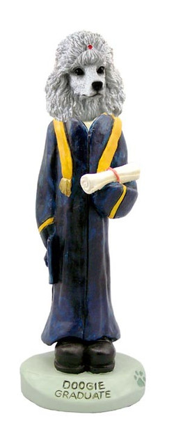 White Poodle Graduate Doogie Collectible Dog Figurine