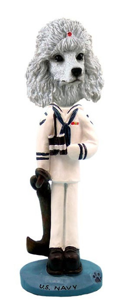 White Poodle U S Navy Doogie Collectible Dog Figurine