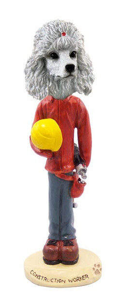 White Poodle Construction Worker Doogie Collectible Dog Figurine
