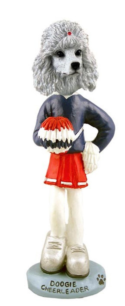 White Poodle Female Cheerleader Doogie Collectible Dog Figurine