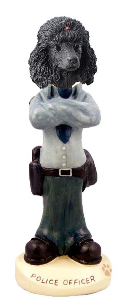 Black Poodle Police Doogie Collectible Dog Figurine