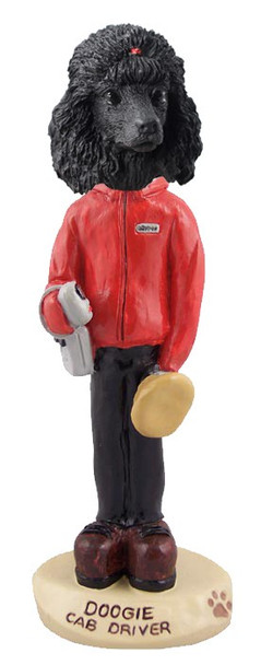 Black Poodle Cab Driver Doogie Collectible Dog Figurine