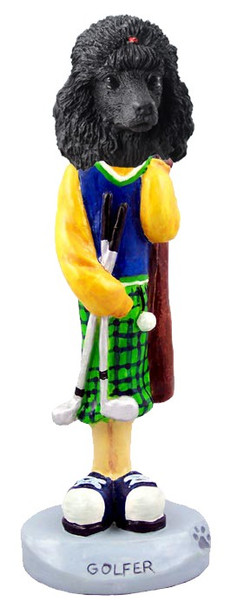 Black Poodle Golf Doogie Collectible Dog Figurine