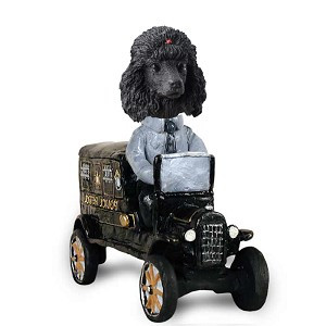 Black Poodle Paddy Wagon Doogie Collectible Dog Figurine