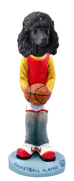 Black Poodle Basketball Doogie Collectible Dog Figurine