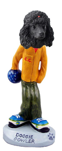 Black Poodle Bowler Doogie Collectible Dog Figurine
