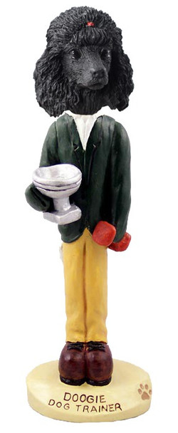 Black Poodle Trainer Doogie Collectible Dog Figurine