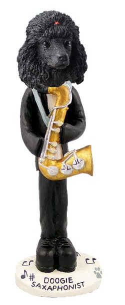 Black Poodle Saxophonist Doogie Collectible Dog Figurine