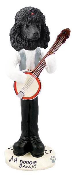 Black Poodle Banjo Doogie Collectible Dog Figurine