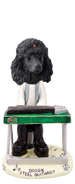 Black Poodle Steel Guitarist Doogie Collectible Dog Figurine