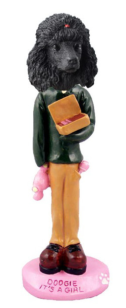 Black Poodle It's a Girl Doogie Collectible Dog Figurine