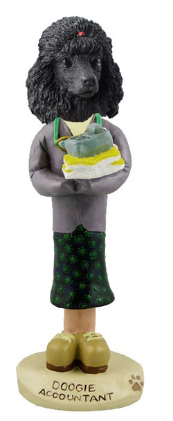 Black Poodle Female Accountant Doogie Collectible Dog Figurine