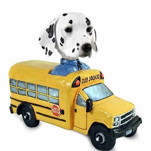 Dalmatian School Bus Doogie Collectible Dog Figurine