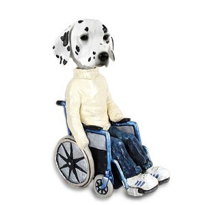 Dalmatian Wheelchair Doogie Collectible Dog Figurine
