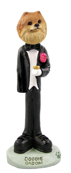 Red Pomeranian Groom Doogie Collectible Dog Figurine