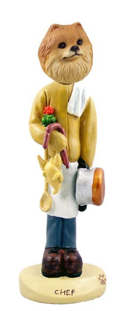 Red Pomeranian Chef Doogie Collectible Dog Figurine