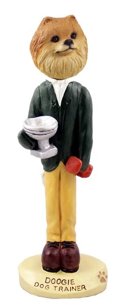 Red Pomeranian Trainer Doogie Collectible Dog Figurine