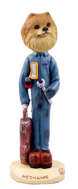 Red Pomeranian Mechanic Doogie Collectible Dog Figurine