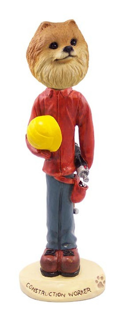 Red Pomeranian Construction Worker Doogie Collectible Dog Figurine