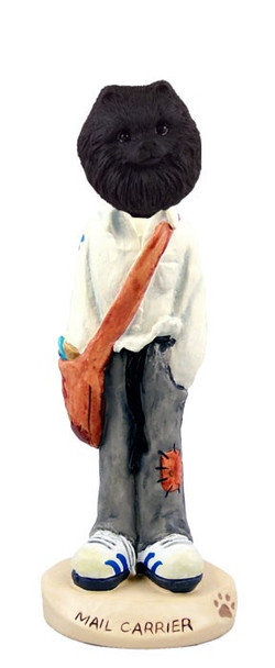 Black Pomeranian Mail Carrier Doogie Collectible Dog Figurine