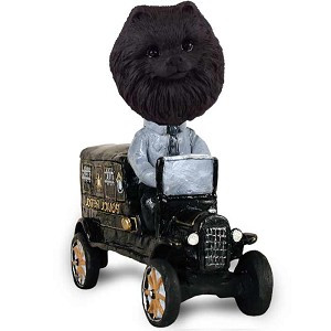 Black Pomeranian Paddy Wagon Doogie Collectible Dog Figurine