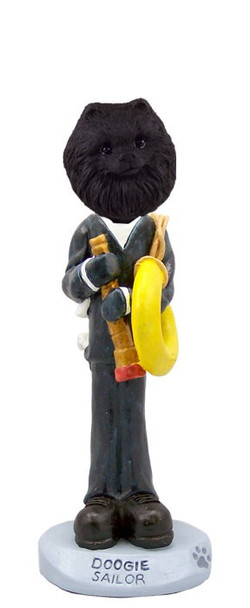 Black Pomeranian Sailor Doogie Collectible Dog Figurine