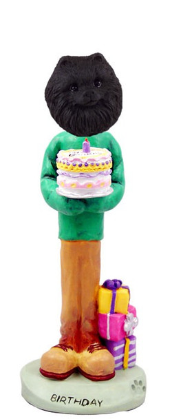 Black Pomeranian Birthday Doogie Collectible Dog Figurine