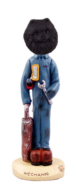 Black Pomeranian Mechanic Doogie Collectible Dog Figurine