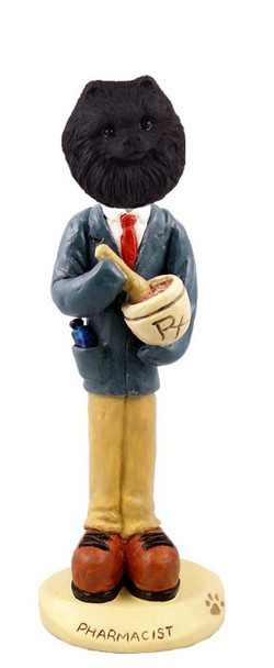 Black Pomeranian Pharmacist Doogie Collectible Dog Figurine