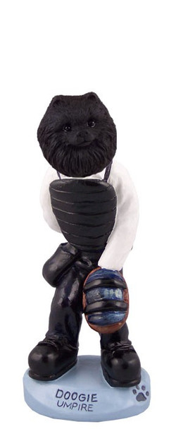 Black Pomeranian Umpire Doogie Collectible Dog Figurine