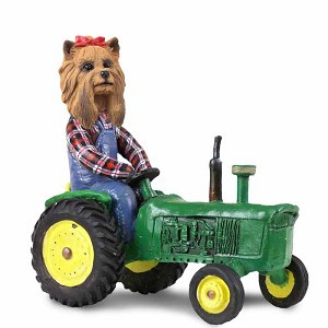 Yorkshire Terrier Tractor Doogie Collectible Dog Figurine