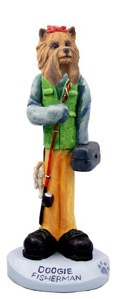 Yorkshire Terrier Fisherman Doogie Collectible Dog Figurine