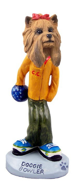 Yorkshire Terrier Bowler Doogie Collectible Dog Figurine