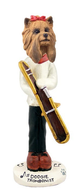 Yorkshire Terrier Trombonist Doogie Collectible Dog Figurine