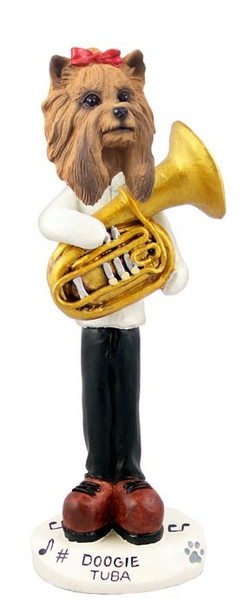Yorkshire Terrier Tuba Doogie Collectible Dog Figurine