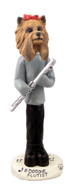 Yorkshire Terrier Flutist Doogie Collectible Dog Figurine