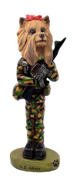 Yorkshire Terrier U S Army Doogie Collectible Dog Figurine