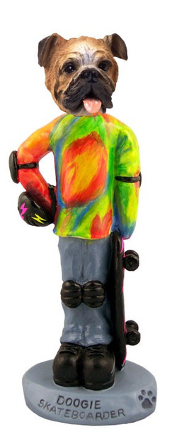 Bulldog Skateboarder Doogie Collectible Dog Figurine