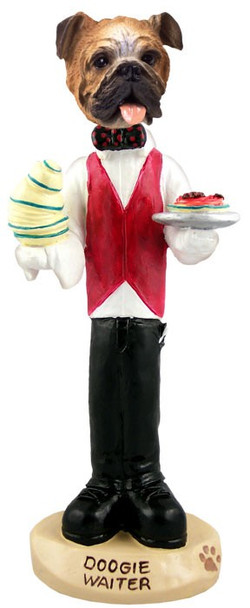 Bulldog Waiter Doogie Collectible Dog Figurine