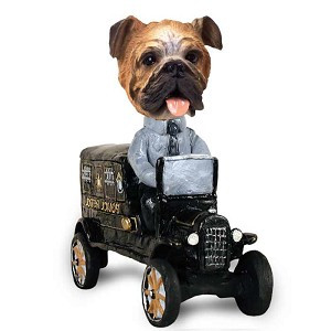 Bulldog Paddy Wagon Doogie Collectible Dog Figurine