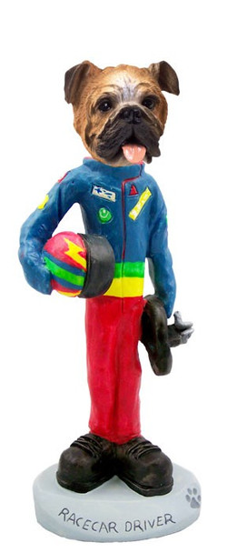 Bulldog Racecar Driver Doogie Collectible Dog Figurine