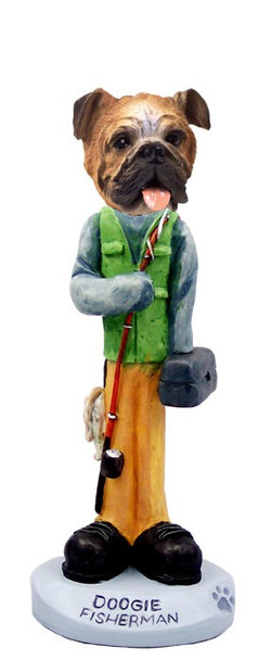 Bulldog Fisherman Doogie Collectible Dog Figurine