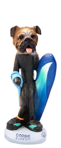 Bulldog Surfer Doogie Collectible Dog Figurine