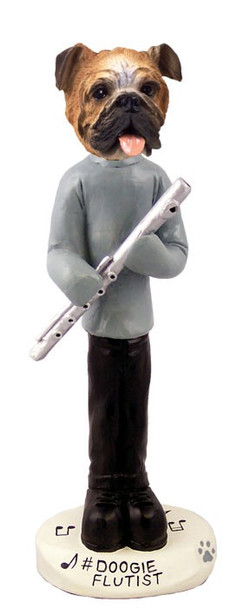 Bulldog Flutist Doogie Collectible Dog Figurine