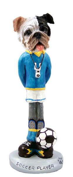 Brindle Bulldog Soccer Doogie Collectible Dog Figurine