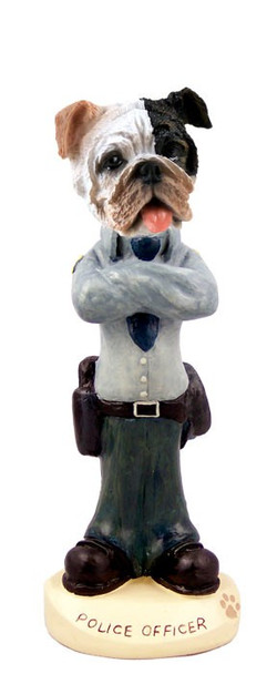 Brindle Bulldog Police Doogie Collectible Dog Figurine