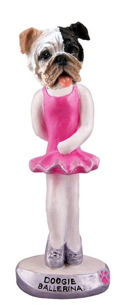 Brindle Bulldog Ballerina Doogie Collectible Dog Figurine