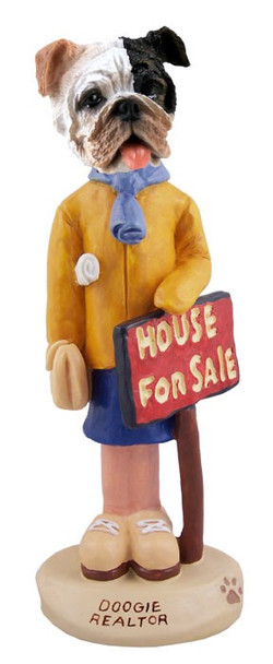 Brindle Bulldog Female Realtor Doogie Collectible Dog Figurine