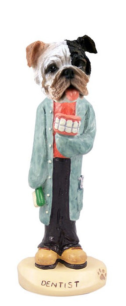 Brindle Bulldog Dentist Doogie Collectible Dog Figurine